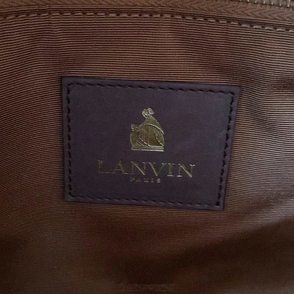 Lanvin grey suede crossbody shoulder bag - Picture 8 of 16